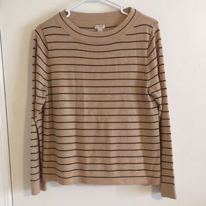 J. Crew tan and black striped sweater